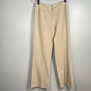 Oscar de la Renta Tan Cream Straight Leg Trousers Pants Size Womens 6